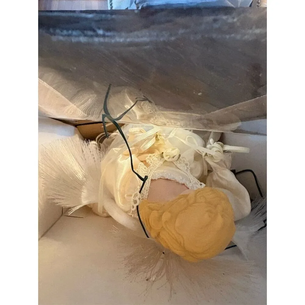 Vintage Fiber Optic Porcelain Angel‎ Tree Topper 12